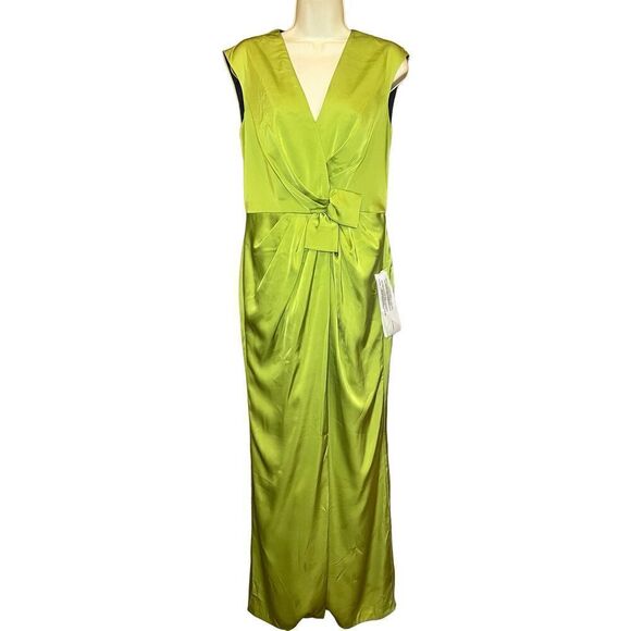 Kay Unger Lilly Hammered Charmeuse/Navy Jumpsuit NWOT Size 6 - Picture 7 of 9